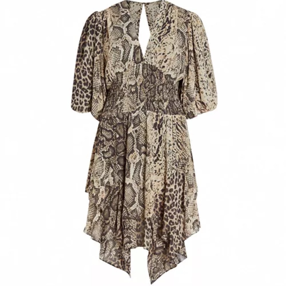 All Saints Ciara Noche Elegant Animal Print Dress